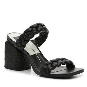 Dolce Vita Natie Reptile Embossed Block Heel Slide Sandals Size 9